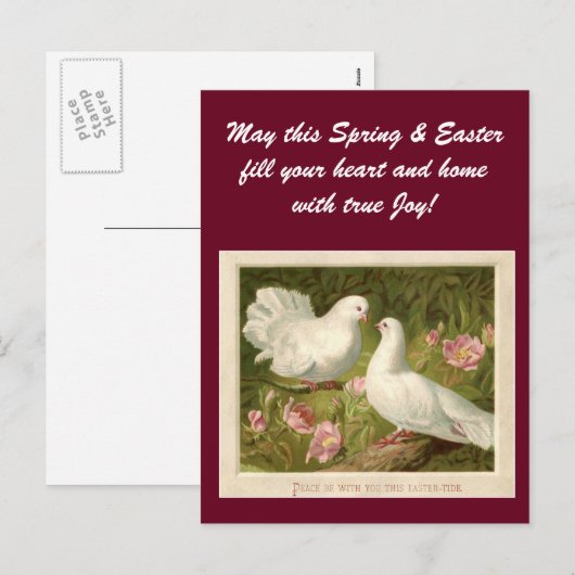  paasduiven feestdagenkaart (Voorkant / Achterkant)