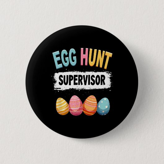 Paase Egg Hunt Supervisor 1 Ronde Button 5,7 Cm (Voorkant)