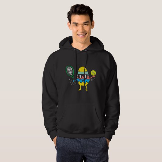 Paasegspellen Tennnis Cute Sports Player-Mannen Hoodie (Voorkant volledig)