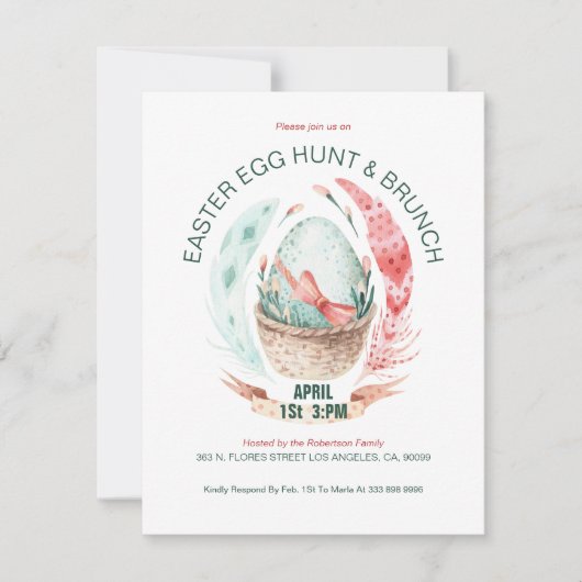 Paasehun-rooster uitnodigen bedankkaart (Voorkant)