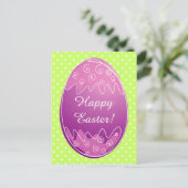 Paasei briefkaarten met witte stippen (Staand voorkant)