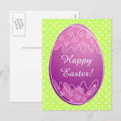 Paasei briefkaarten met witte stippen (Voorkant / Achterkant)