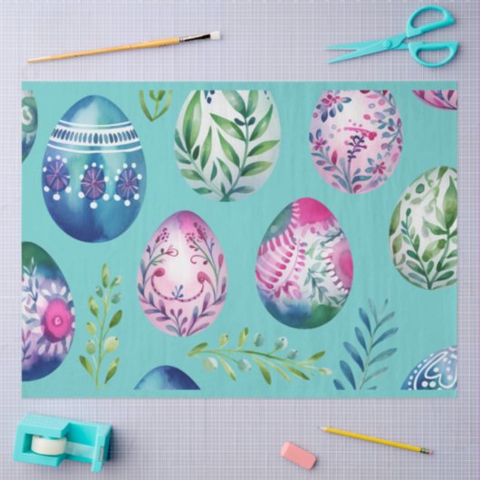 Paasei Collage in heldere kleuren Tissuepapier (Craft)