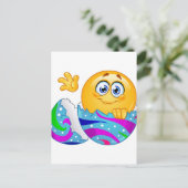 Paasei Emoji Feestdagenkaart (Staand voorkant)