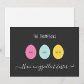 Paasei familie van 3 Eggcellent Feestdagenkaart (Voorkant / Achterkant)