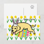 Paasei Geel Labrador Cartoon Feestdagenkaart (Voorkant / Achterkant)