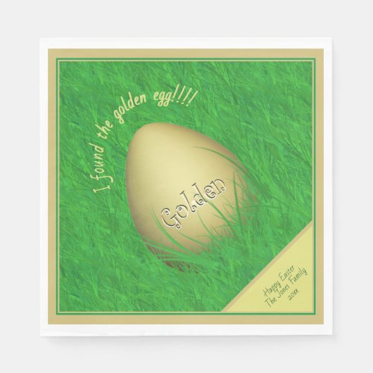 Paasei - Ik vond het gouden ei - Uw MSG Servet (Voorkant)