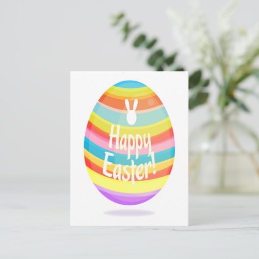 Paasei illustratie feestdagenkaart (Staand voorkant)