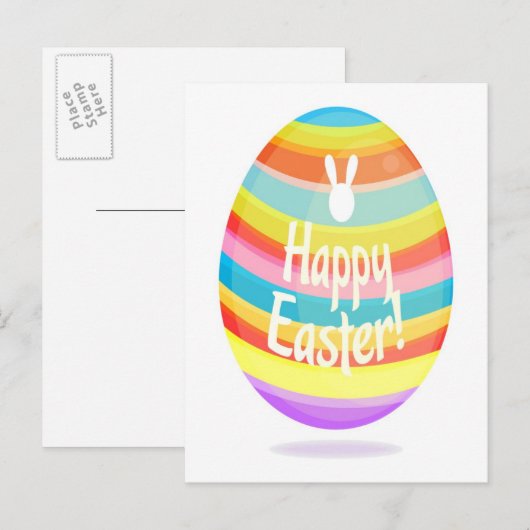 Paasei illustratie feestdagenkaart (Voorkant / Achterkant)