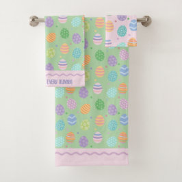 Paasei in pastelkleuren bad handdoek