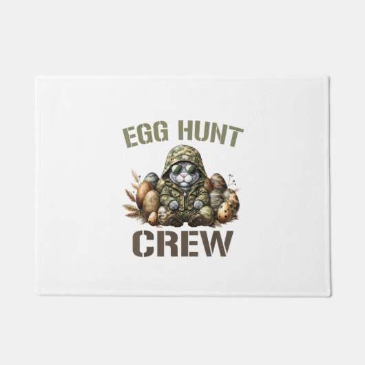Paasei Jager Crew Camo Jacht Pasen Dag T-Shirt Deurmat (Voorkant)