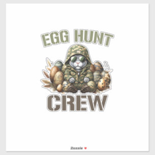 Paasei Jager Crew Camo Jacht Pasen Dag T-Shirt Sticker