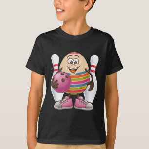 Paasei Kleurrijke Kostuum Bowling Speler Team L T-shirt