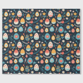 Paasei lente patroon cadeaupapier (Vlak)