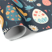Paasei lente patroon cadeaupapier (Rol Hoek)