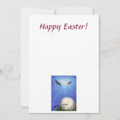 paasei liggend in het gras feestdagenkaart (Achterkant)