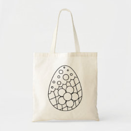 Paasei met bloem en stippen tote bag