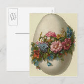  paasei met bloemen paasei Kaart (Voorkant / Achterkant)