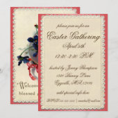  paasei met viooltjes kaart (Voorkant / Achterkant)