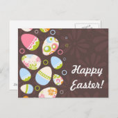 Paasei op roze achtergrond feestdagenkaart (Voorkant / Achterkant)