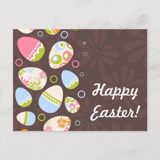 Paasei op roze achtergrond feestdagenkaart (Voorkant)