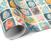 Paasei Patchwork: Kleurrijke vakantiekunst Cadeaupapier (Rol Hoek)