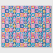 Paasei Patchwork: Kleurrijke vakantiekunst Cadeaupapier (Vlak)