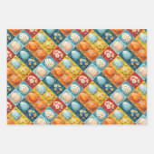 Paasei Patchwork: Kleurrijke vakantiekunst Inpakpapier Vel (Voorkant 3)