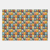 Paasei Patchwork: Kleurrijke vakantiekunst Inpakpapier Vel (Voorkant)