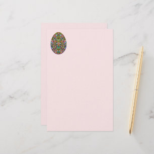 Paasei Psychedelisch Design Kids Biologisch T-Shir Briefpapier