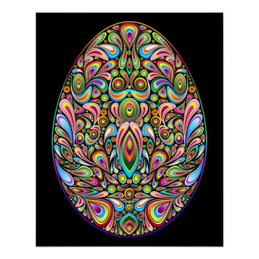 Paasei Psychedelisch Design Kids Biologisch T-Shir Perfect Poster (Voorkant)