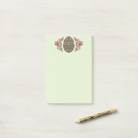 Paasei Psychedelisch Design Kids Biologisch T-shir Post-it® Notes (Op bureau)