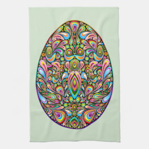 Paasei Psychedelisch Design Kids Biologisch T-Shir Theedoek