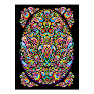 Paasei Psychedelisch Ontwerp Perfect Poster
