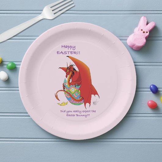 Paasei Rode draak Papieren Bordje