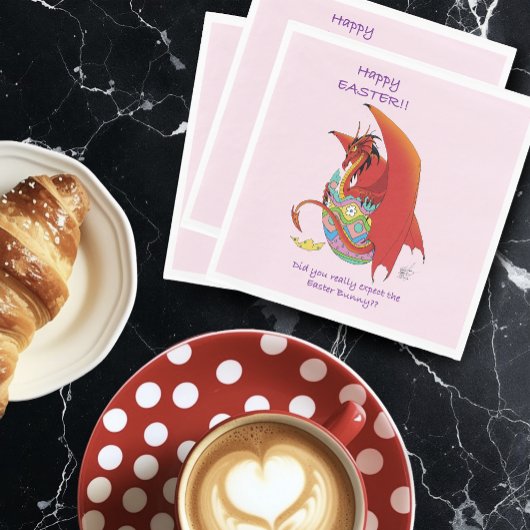 Paasei Rode draak Servet