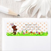 Paasei Rood Glad Haired Dachshund Etiket (Insitu)