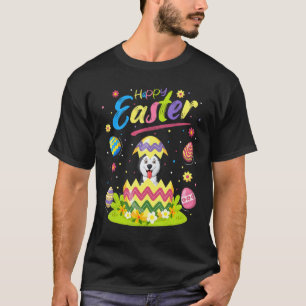 Paasei Siberische Husky Hond Gelukkig Pasen T-shirt