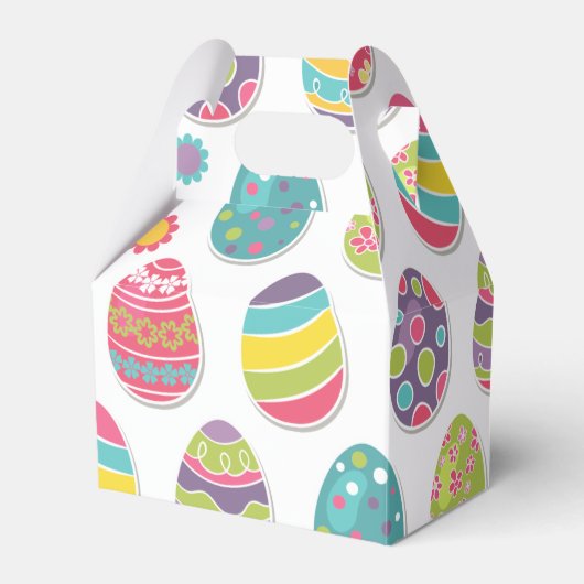 Paasei thema gunst dozen | gevelstijl bedankdoosjes (Voorkant Zijde)