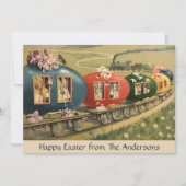 paasei trein op maat Pasen Feestdagenkaart (Voorkant)