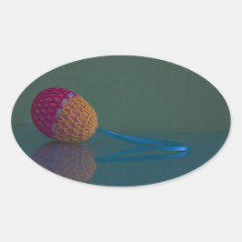 Paasei Vakantie Blauwe en Groene Ovale Sticker