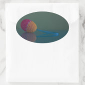 Paasei Vakantie Blauwe en Groene Ovale Sticker (Tas)