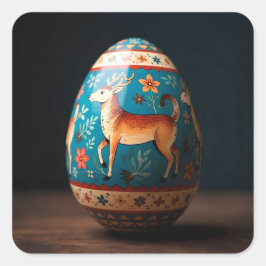 Paasei van rendier vierkante sticker