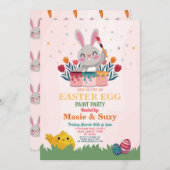 Paasei Verf Partij uitnodigen Versier Eieren Kaart (Voorkant / Achterkant)
