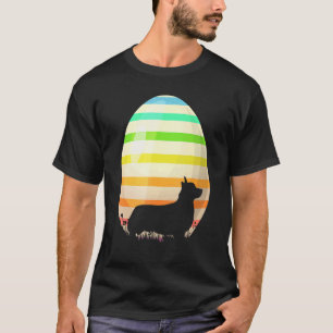 Paasei Vintage Stijl Corgi Hond Pasen T-shirt