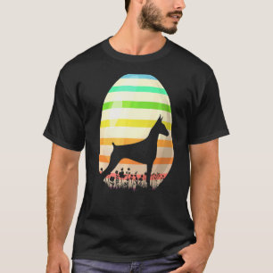 Paasei Vintage Stijl Dobermann Pinscher Hond Paase T-shirt