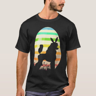 Paasei Vintage Stijl Standaard Poodle Hond Pasen T-shirt