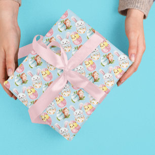 Paasei Waterverf Lentekonijn & Kuiken Cadeaupapier