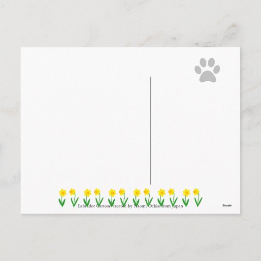 Paasei Zwart Labrador Cartoon Feestdagenkaart (Achterkant)