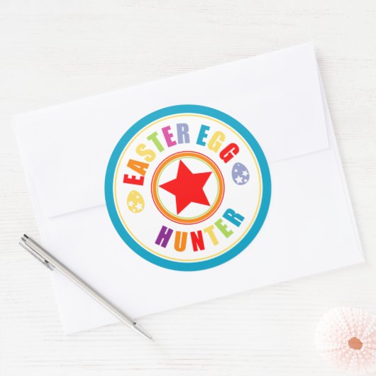 Paaseiboerstunt Ronde Sticker (Envelop)